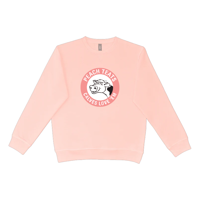 Crew Neck - Peach Teats Circle Patch