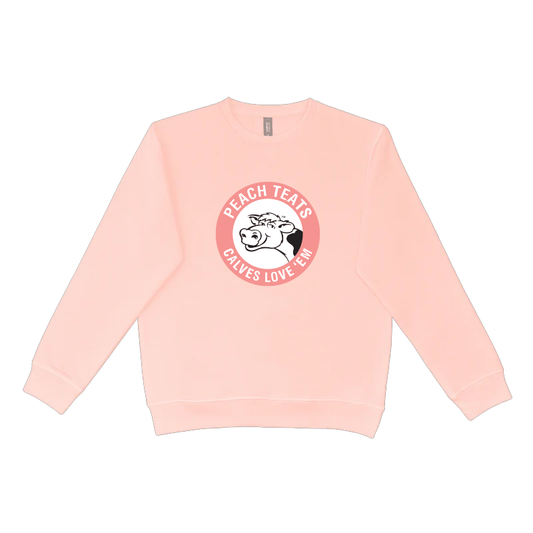 Crew Neck - Peach Teats Circle Patch