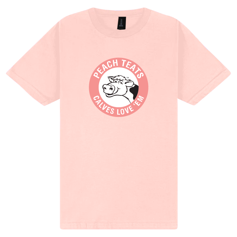Tee Shirt - Peach Teats Circle Patch