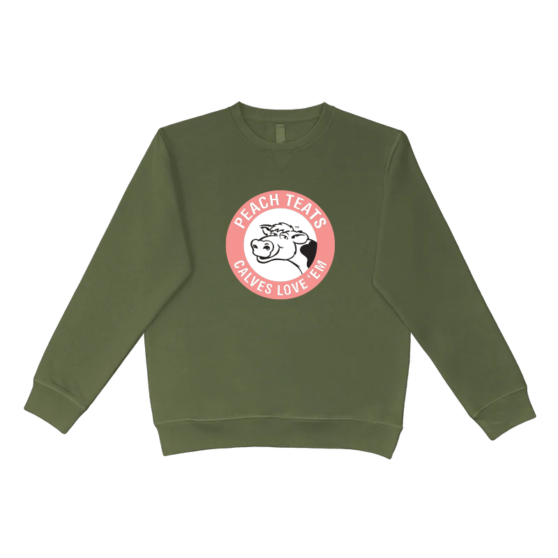 Crew Neck - Peach Teats Circle Patch