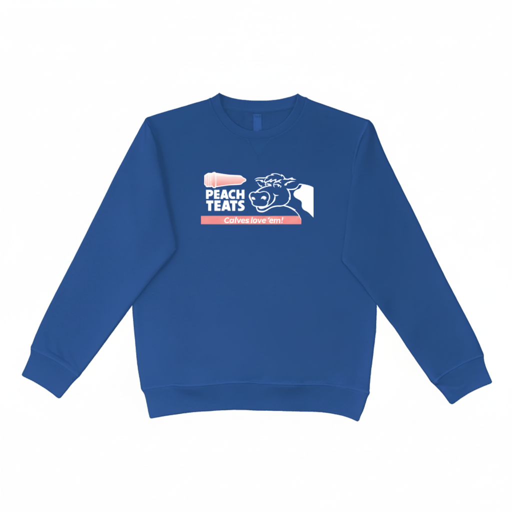 Crew Neck - Peach Teats Horizontal Logo