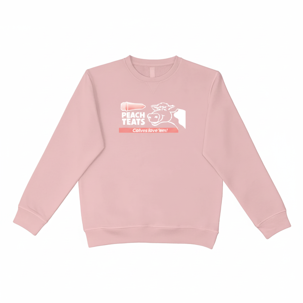 Crew Neck - Peach Teats Horizontal Logo