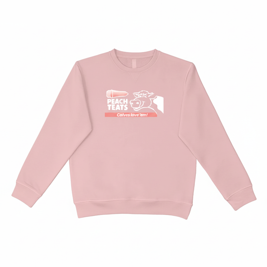 Crew Neck - Peach Teats Horizontal Logo